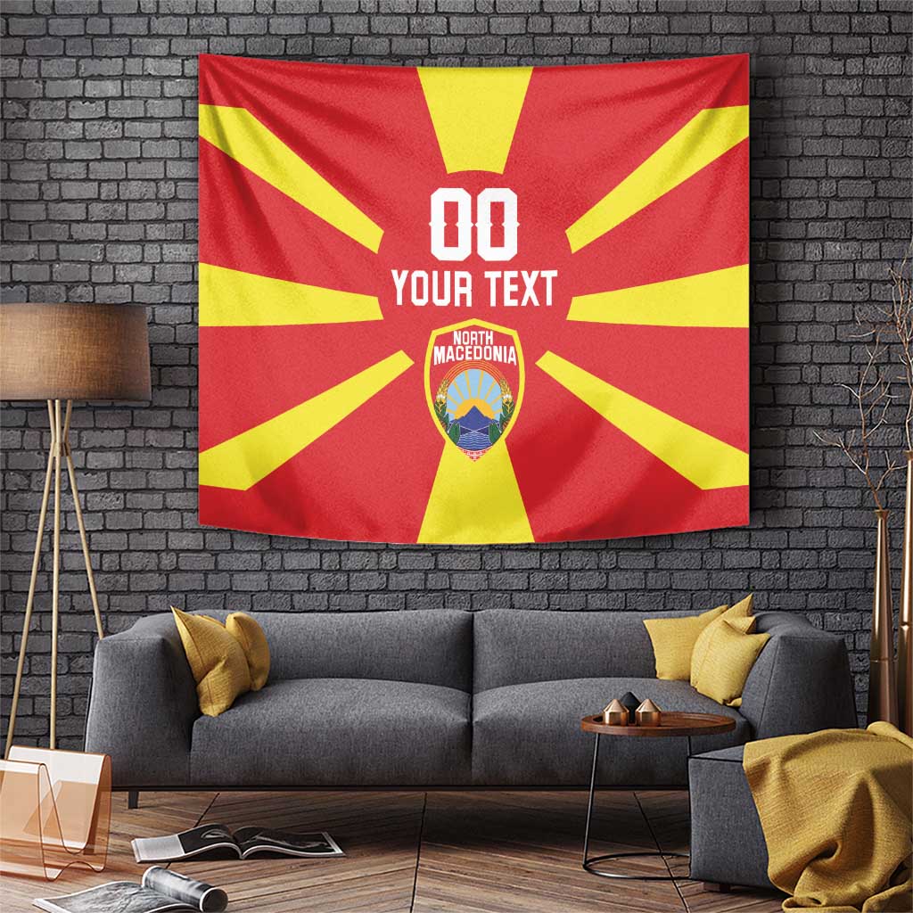 Personalized North Macedonia Tapestry Flag Style