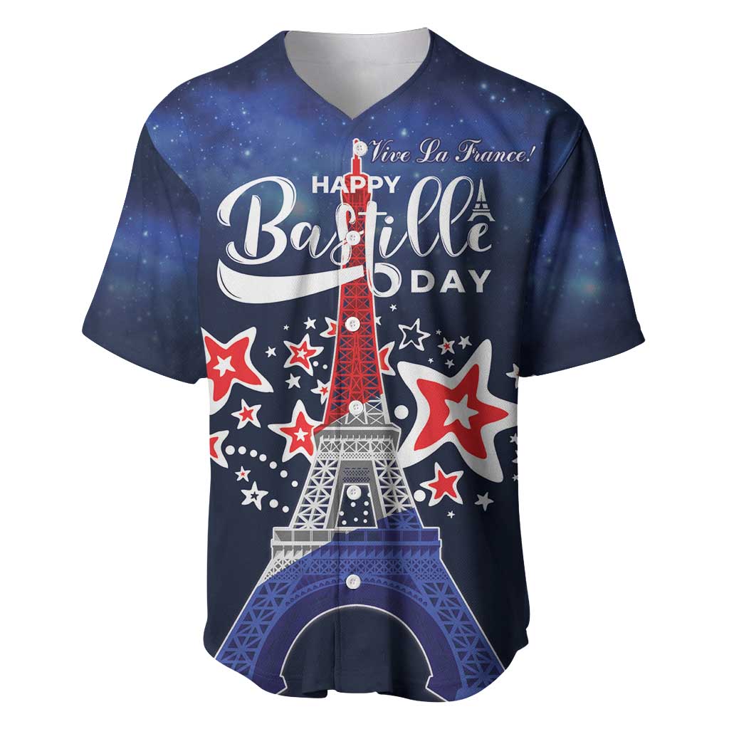 Personalized Happy Bastille Day Baseball Jersey Vive la France!