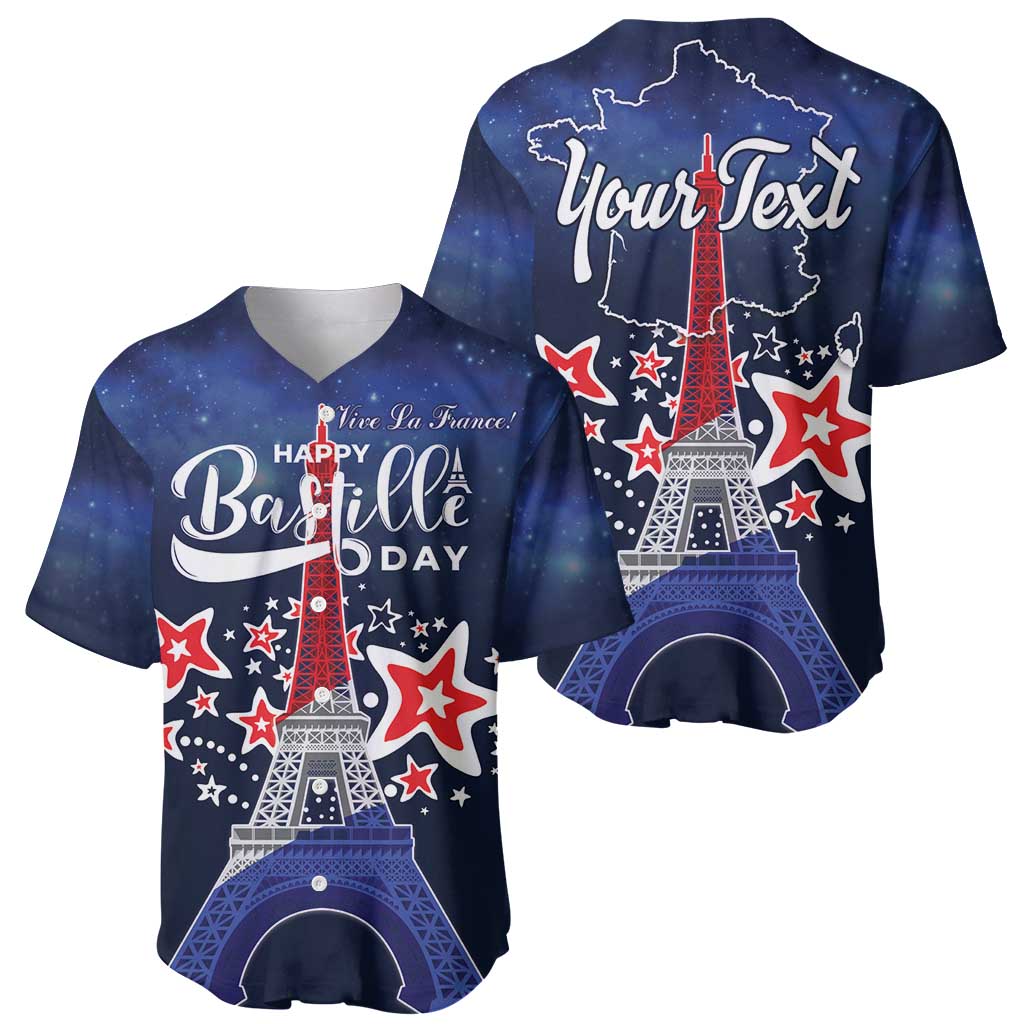 Personalized Happy Bastille Day Baseball Jersey Vive la France!
