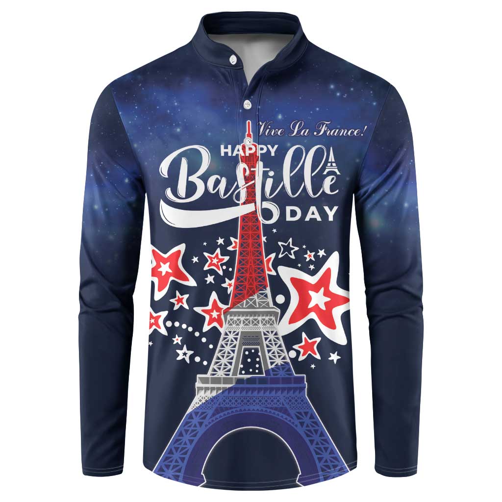Personalized Happy Bastille Day Button Sweatshirt Vive la France!
