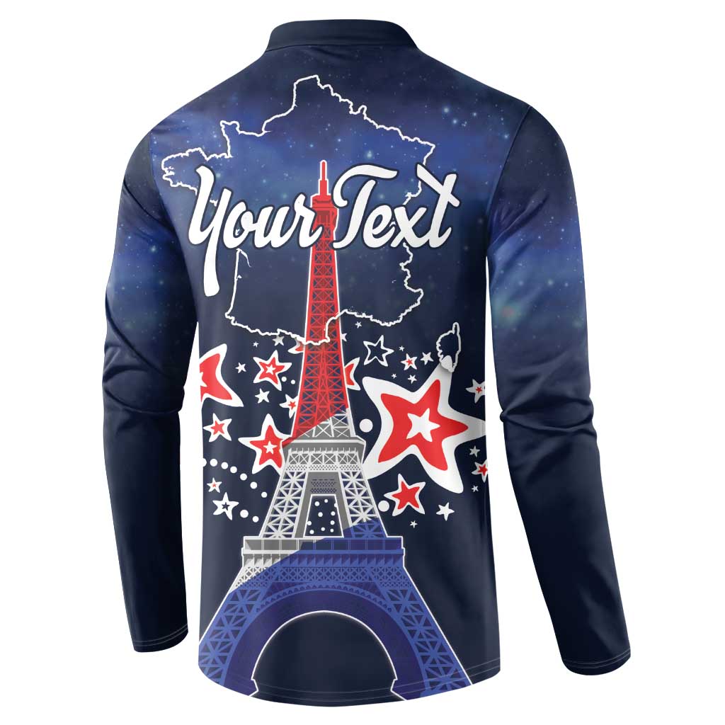 Personalized Happy Bastille Day Button Sweatshirt Vive la France!
