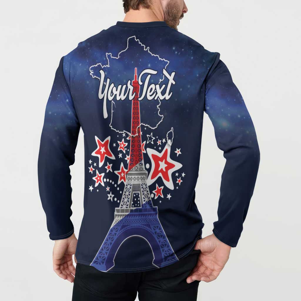 Personalized Happy Bastille Day Button Sweatshirt Vive la France!