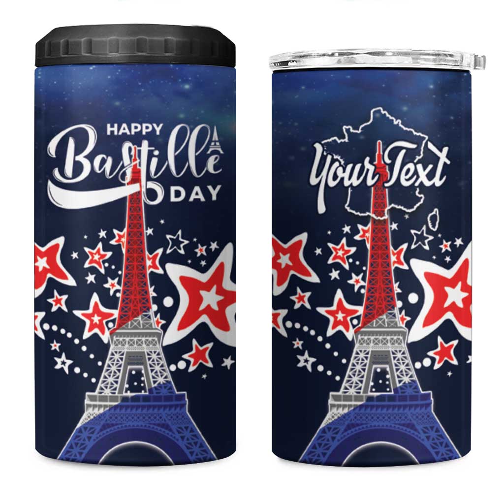 Personalized Happy Bastille Day 4 in 1 Can Cooler Tumbler Vive la France!