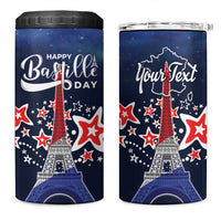 Personalized Happy Bastille Day 4 in 1 Can Cooler Tumbler Vive la France!