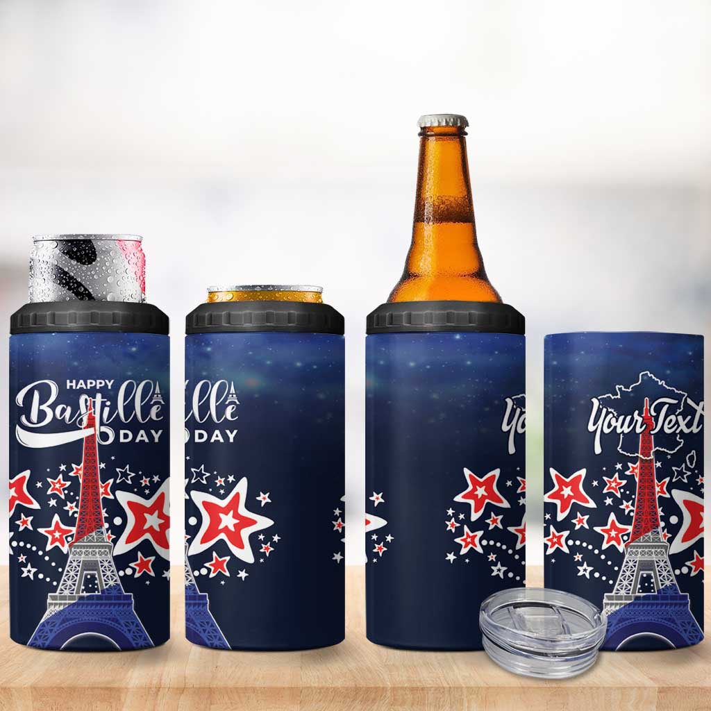 Personalized Happy Bastille Day 4 in 1 Can Cooler Tumbler Vive la France!