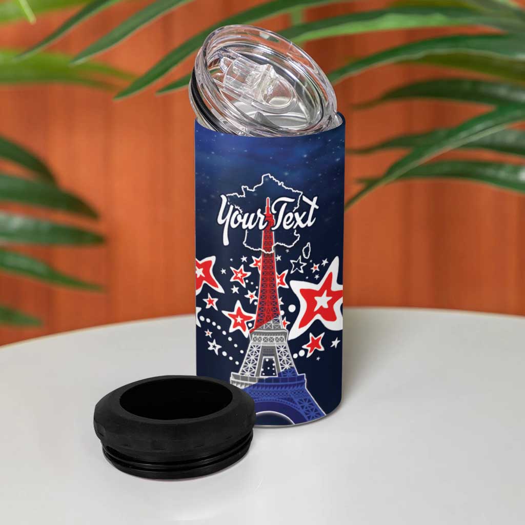 Personalized Happy Bastille Day 4 in 1 Can Cooler Tumbler Vive la France!