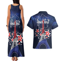 Personalized Happy Bastille Day Couples Matching Tank Maxi Dress and Hawaiian Shirt Vive la France!