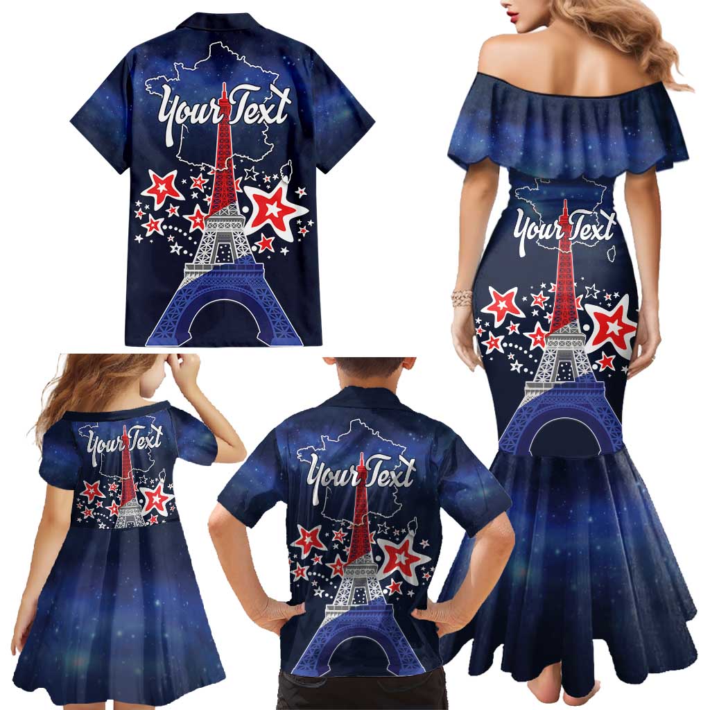Personalized Happy Bastille Day Family Matching Mermaid Dress and Hawaiian Shirt Vive la France!