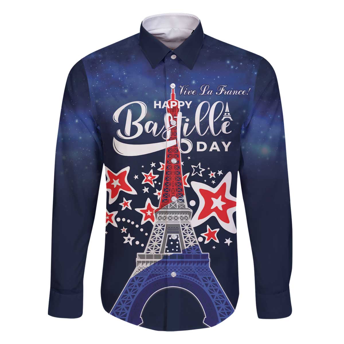Personalized Happy Bastille Day Family Matching Off The Shoulder Long Sleeve Dress and Hawaiian Shirt Vive la France!