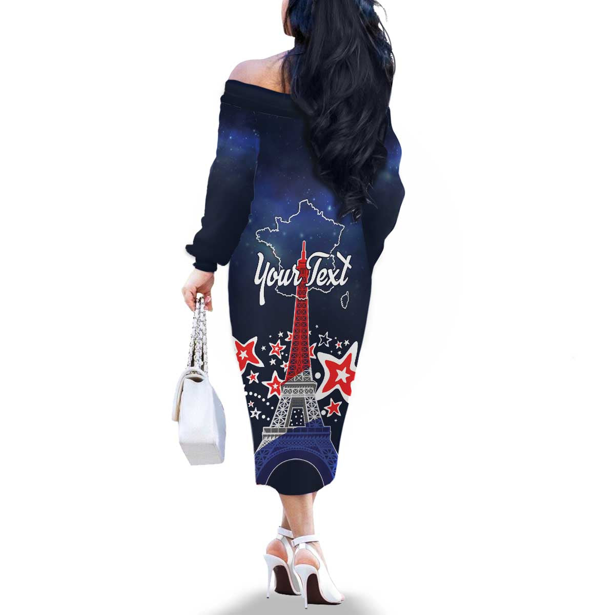 Personalized Happy Bastille Day Family Matching Off The Shoulder Long Sleeve Dress and Hawaiian Shirt Vive la France!