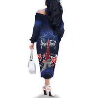 Personalized Happy Bastille Day Family Matching Off The Shoulder Long Sleeve Dress and Hawaiian Shirt Vive la France!