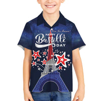 Personalized Happy Bastille Day Family Matching Off The Shoulder Long Sleeve Dress and Hawaiian Shirt Vive la France!