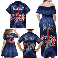 Personalized Happy Bastille Day Family Matching Off Shoulder Maxi Dress and Hawaiian Shirt Vive la France!