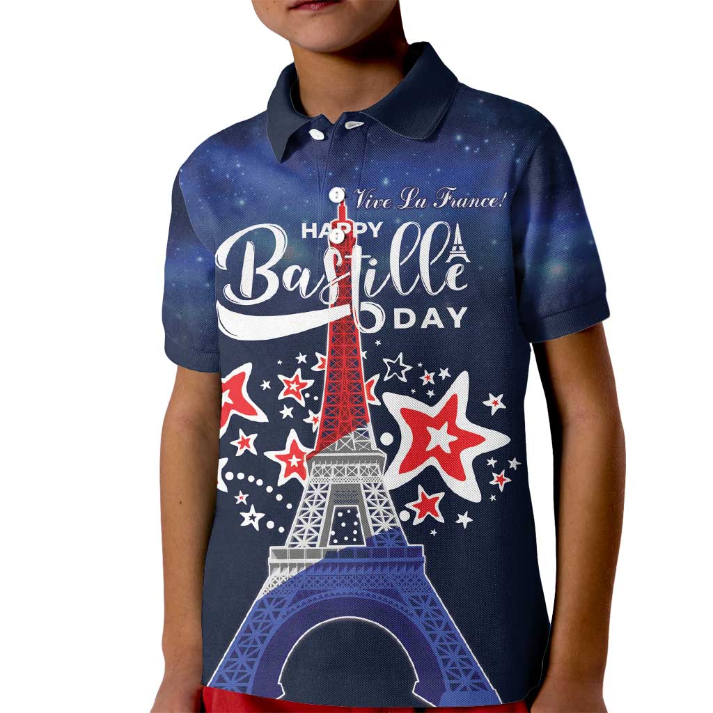 Personalized Happy Bastille Day Kid Polo Shirt Vive la France!