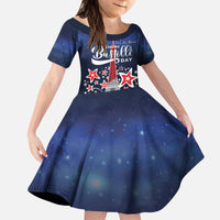 Personalized Happy Bastille Day Kid Short Sleeve Dress Vive la France!