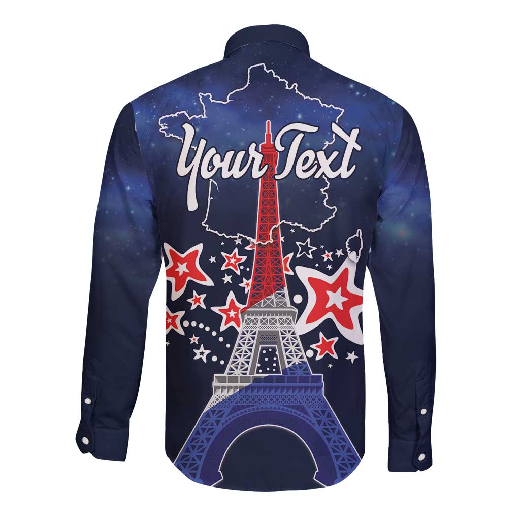Personalized Happy Bastille Day Long Sleeve Button Shirt Vive la France!