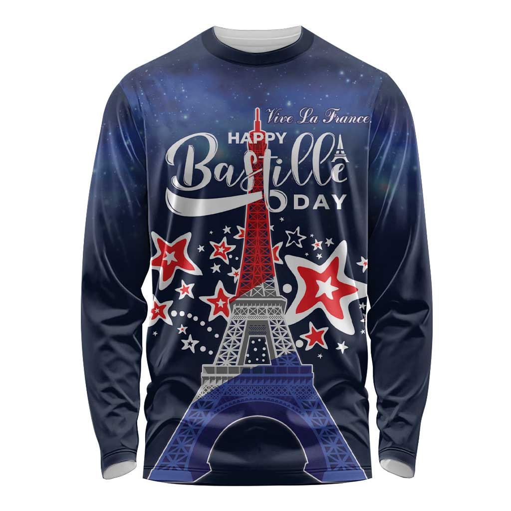 Personalized Happy Bastille Day Long Sleeve Shirt Vive la France!