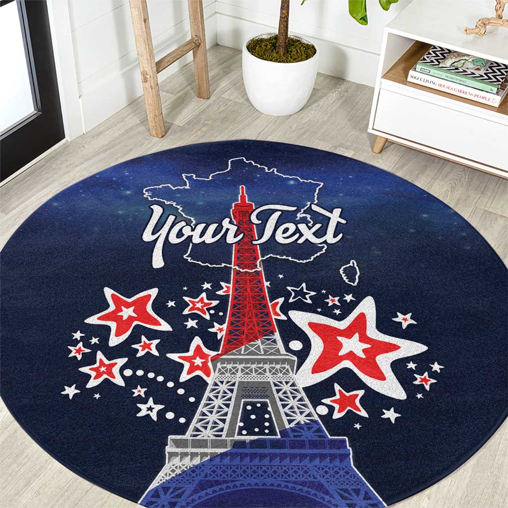 Personalized Happy Bastille Day Round Carpet Vive la France!