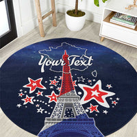 Personalized Happy Bastille Day Round Carpet Vive la France!