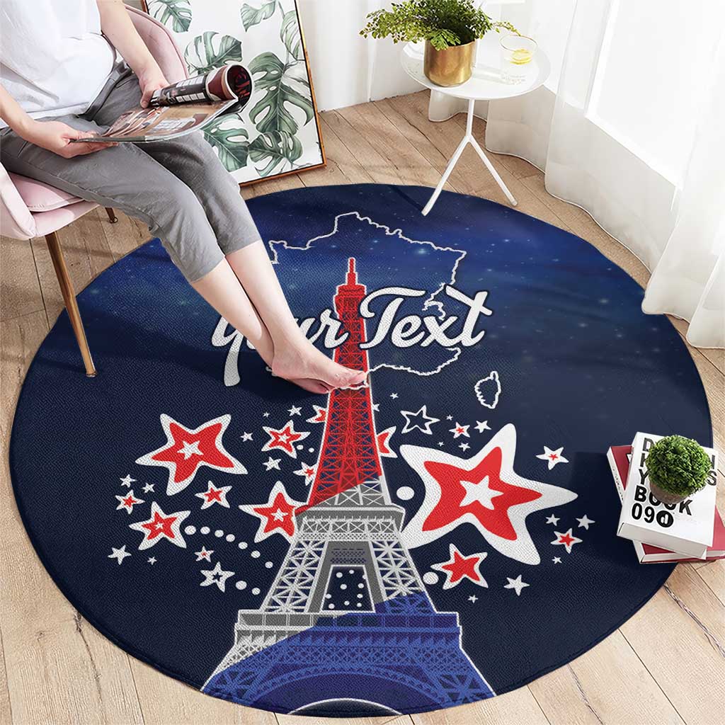 Personalized Happy Bastille Day Round Carpet Vive la France!