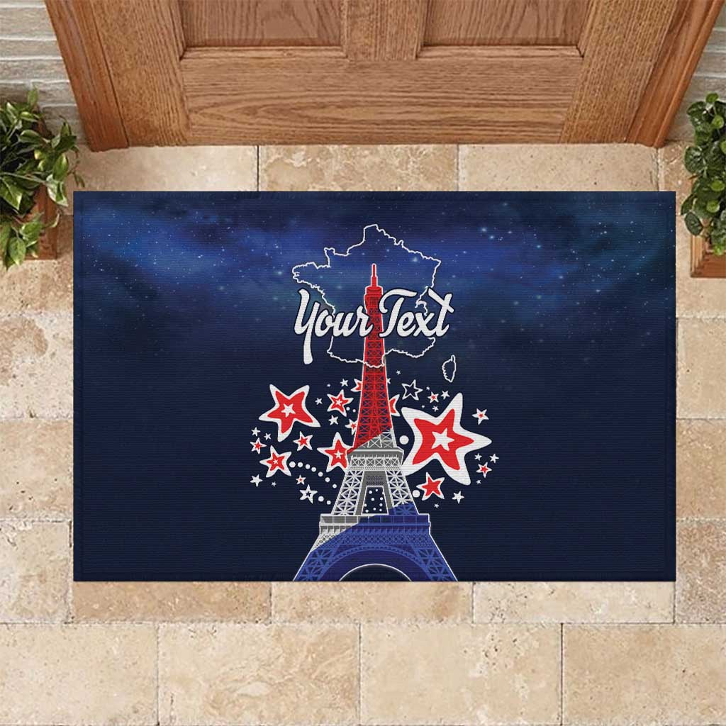 Personalized Happy Bastille Day Rubber Doormat Vive la France!