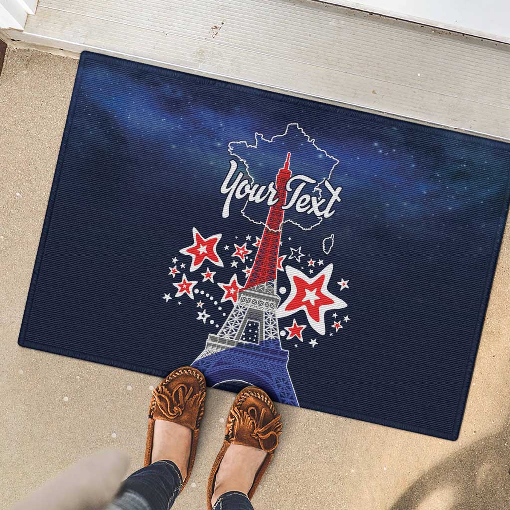 Personalized Happy Bastille Day Rubber Doormat Vive la France!