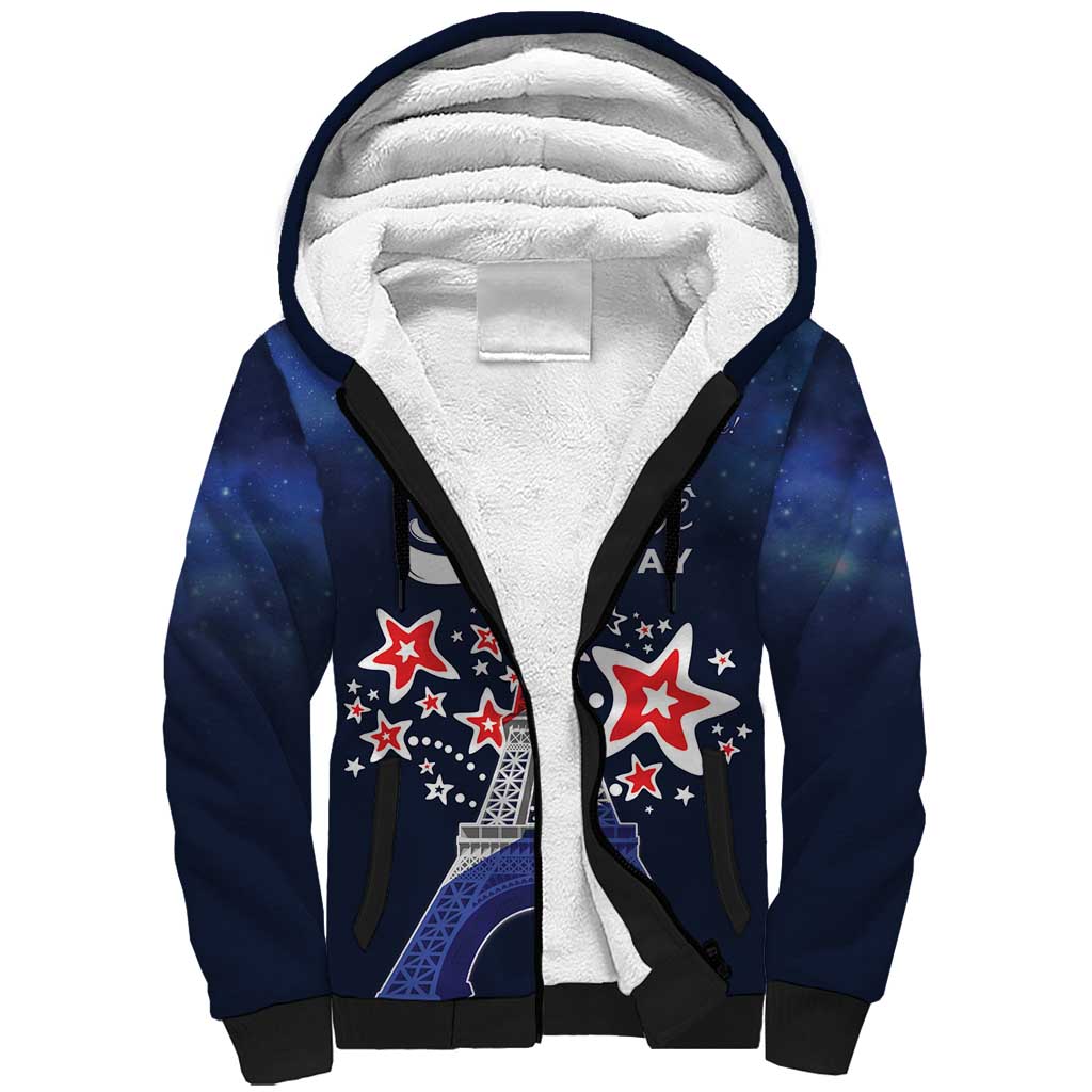 Personalized Happy Bastille Day Sherpa Hoodie Vive la France!
