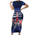 Personalized Happy Bastille Day Short Sleeve Bodycon Dress Vive la France!