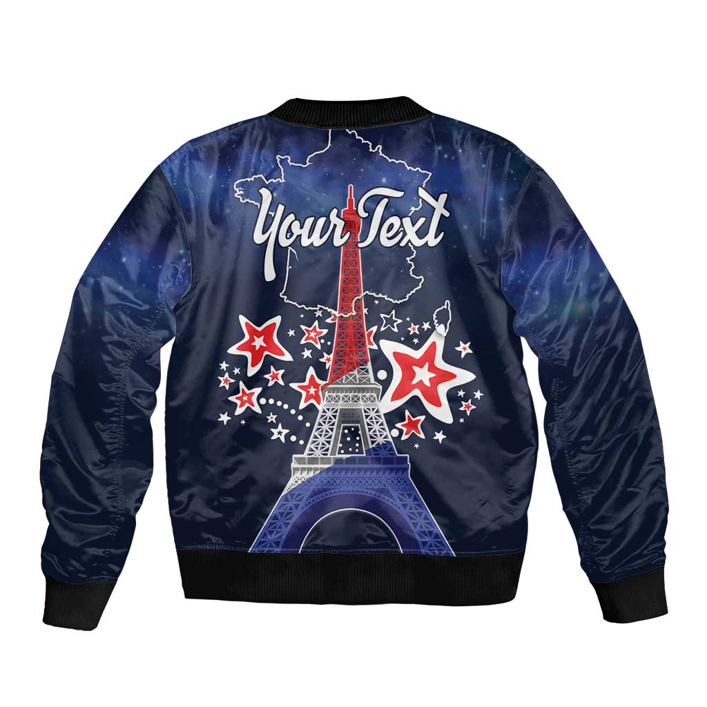 Personalized Happy Bastille Day Sleeve Zip Bomber Jacket Vive la France!