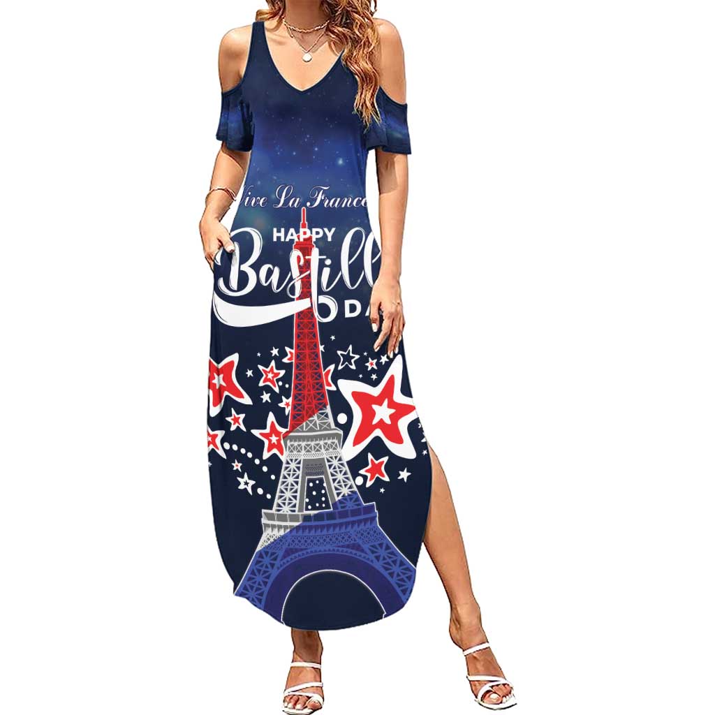 Personalized Happy Bastille Day Summer Maxi Dress Vive la France!