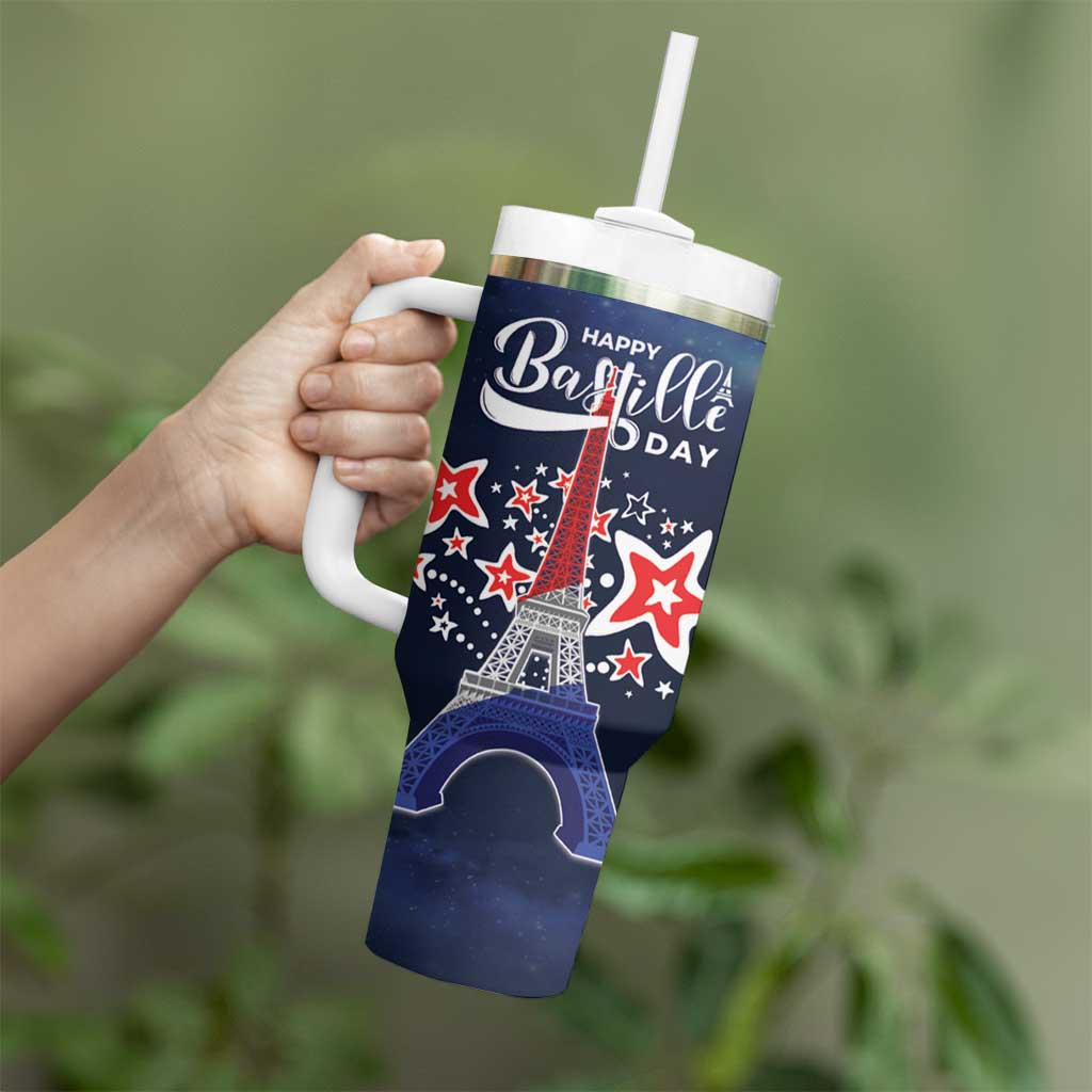 Personalized Happy Bastille Day Tumbler With Handle Vive la France!