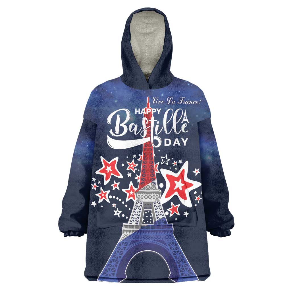 Personalized Happy Bastille Day Wearable Blanket Hoodie Vive la France!