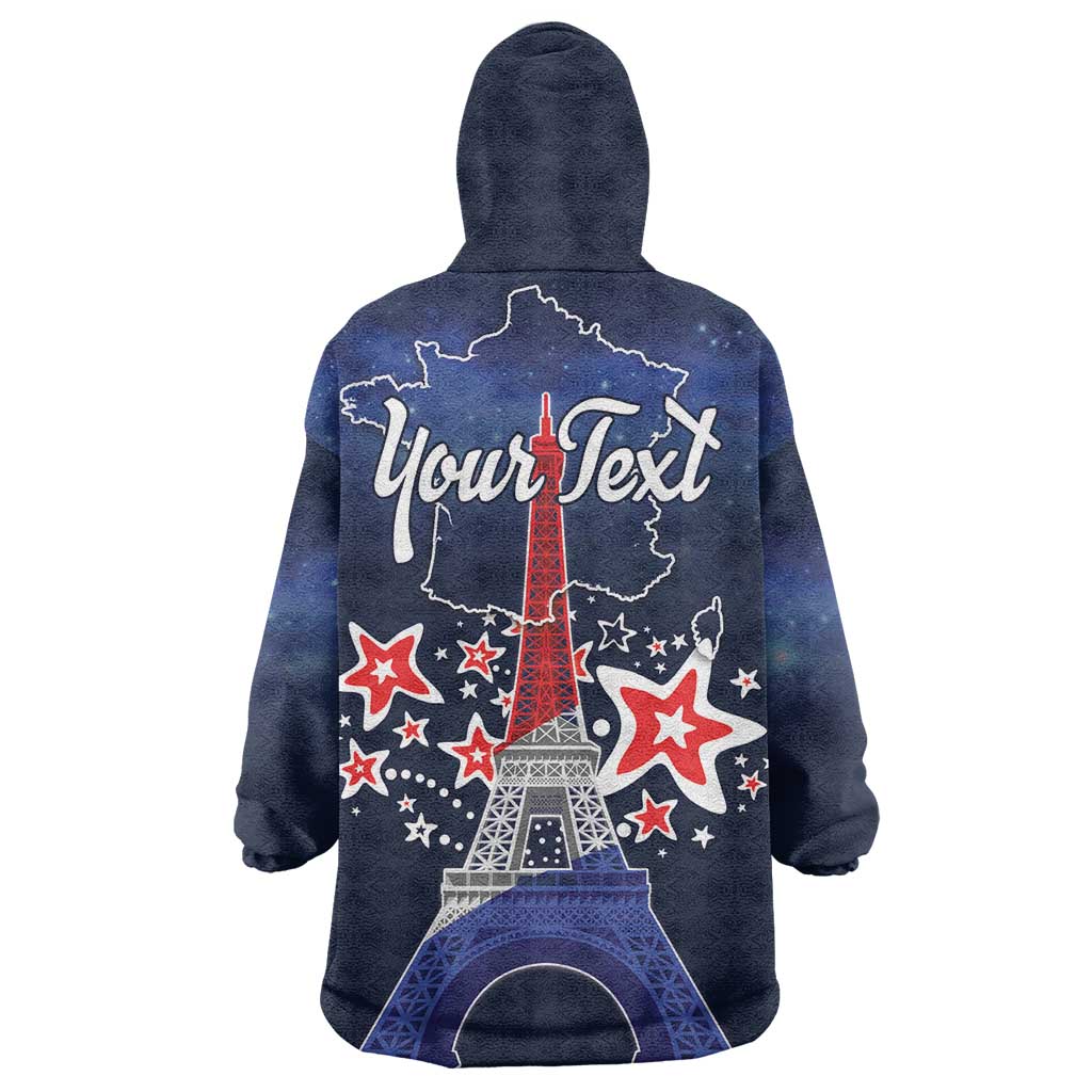 Personalized Happy Bastille Day Wearable Blanket Hoodie Vive la France!