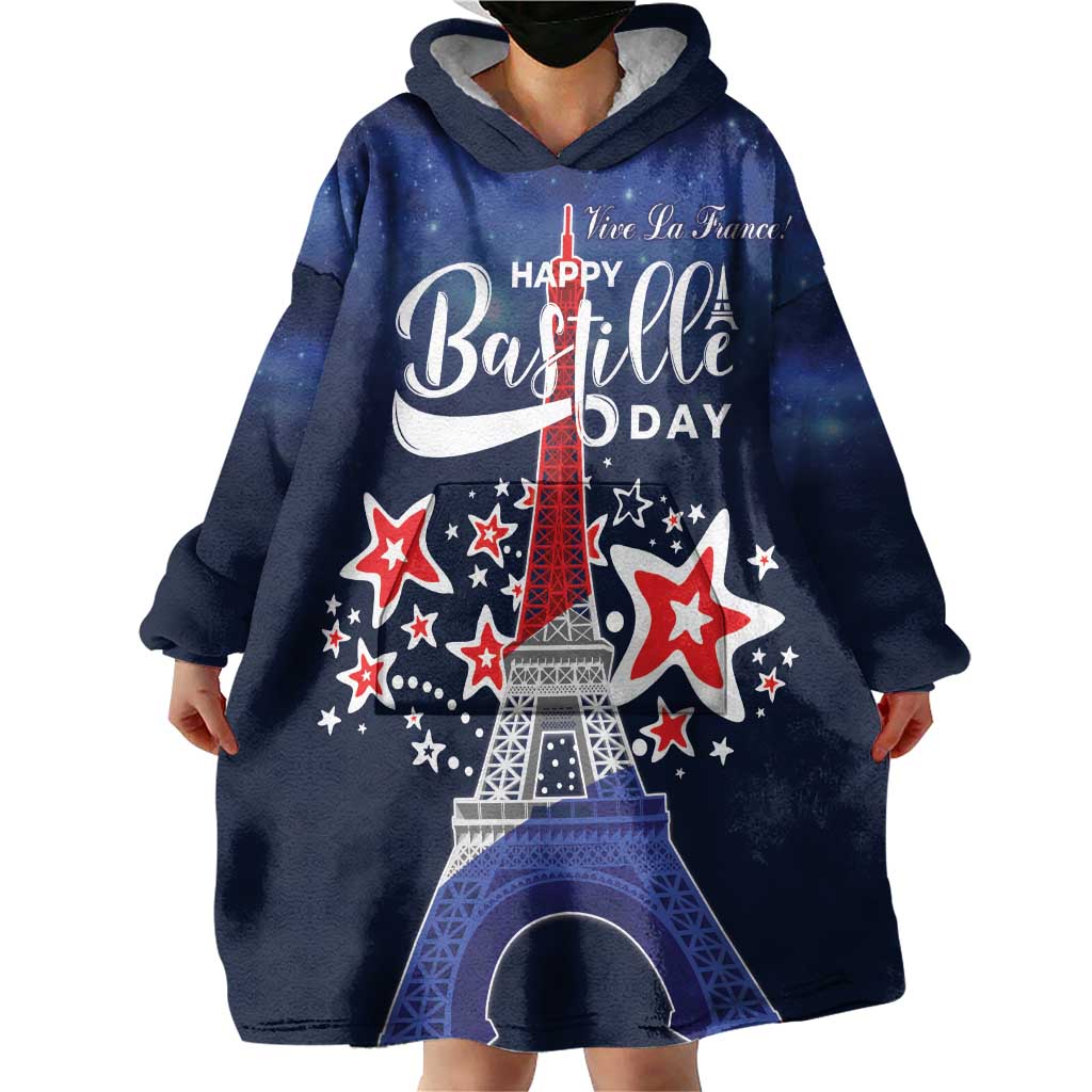 Personalized Happy Bastille Day Wearable Blanket Hoodie Vive la France!