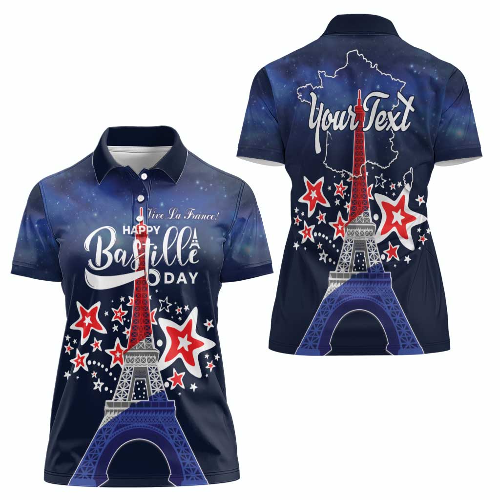 Personalized Happy Bastille Day Women Polo Shirt Vive la France!