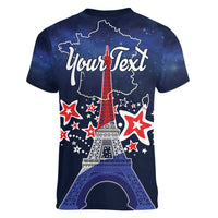 Personalized Happy Bastille Day Women V-Neck T-Shirt Vive la France!