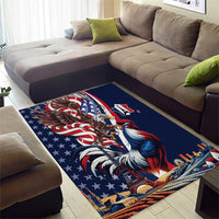French American Heritage Month Area Rug Gallic Rooster And Bald Eagle