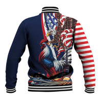 French American Heritage Month Baseball Jacket Gallic Rooster And Bald Eagle