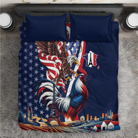 French American Heritage Month Bedding Set Gallic Rooster And Bald Eagle