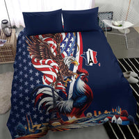 French American Heritage Month Bedding Set Gallic Rooster And Bald Eagle
