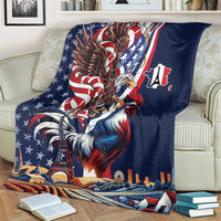 French American Heritage Month Blanket Gallic Rooster And Bald Eagle