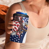 French American Heritage Month 4 in 1 Can Cooler Tumbler Gallic Rooster And Bald Eagle