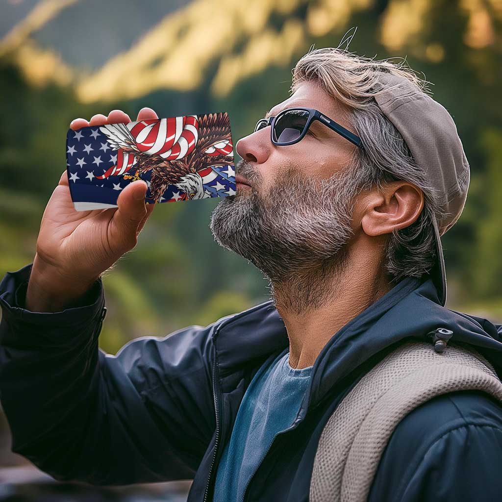 French American Heritage Month 4 in 1 Can Cooler Tumbler Gallic Rooster And Bald Eagle