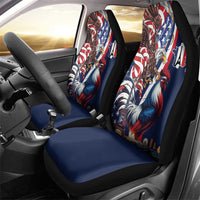 French American Heritage Month Car Seat Cover Gallic Rooster And Bald Eagle