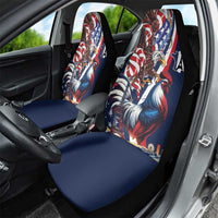 French American Heritage Month Car Seat Cover Gallic Rooster And Bald Eagle
