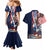 French American Heritage Month Couples Matching Mermaid Dress and Hawaiian Shirt Gallic Rooster And Bald Eagle