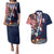 French American Heritage Month Couples Matching Puletasi and Hawaiian Shirt Gallic Rooster And Bald Eagle