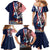 French American Heritage Month Family Matching Mermaid Dress and Hawaiian Shirt Gallic Rooster And Bald Eagle