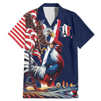 French American Heritage Month Family Matching Mermaid Dress and Hawaiian Shirt Gallic Rooster And Bald Eagle