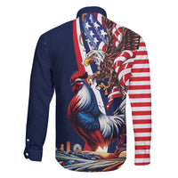 French American Heritage Month Family Matching Mermaid Dress and Hawaiian Shirt Gallic Rooster And Bald Eagle